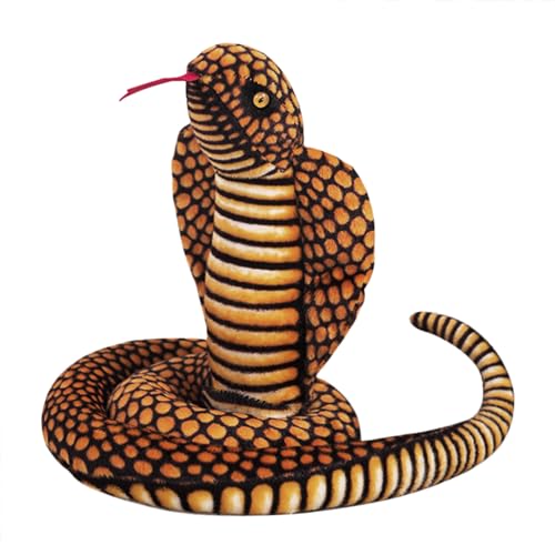 FakeFace Realistische Plüschschlange Kobra Plüschtier Kuscheltier – 110CM lang, detailgetreu, flexibel und schrecklich echt aussehend, geeignet für Wohnzimmer, Halloween und Themendekorationen von FakeFace