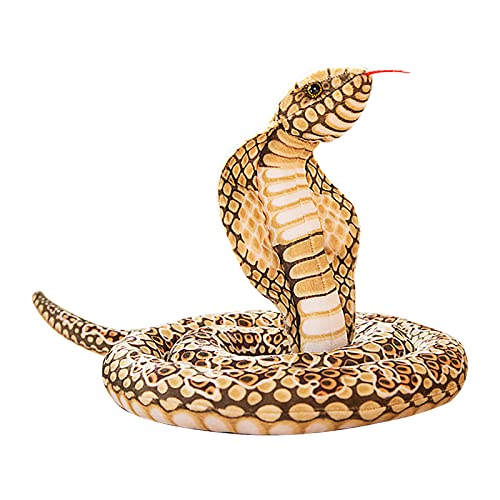 FakeFace Realistische Plüschschlange Kobra Plüschtier Kuscheltier – 170CM lang, detailgetreu, flexibel und schrecklich echt aussehend, geeignet für Wohnzimmer, Halloween und Themendekorationen von FakeFace