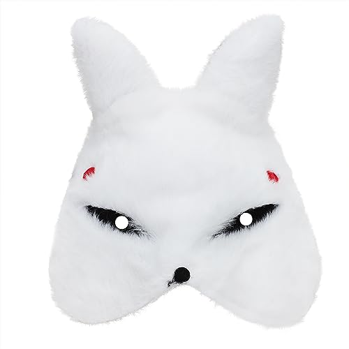 Fellige Hasemaske Halloween Maske Tier Halbgesichtsmaske Kaninchen Masken Verkleidungs-Augenmaske Halloween Cosplay Kostüm Karneval Party Kostüm Requisiten,weiß Fellige Hasemaske Halloween Maske Tier Halbgesichtsmaske Kaninchen Masken Verkleidungs-Augenmaske Halloween Cosplay Kostüm Karneval Party Kostüm Requisiten,weiß von FakeFace