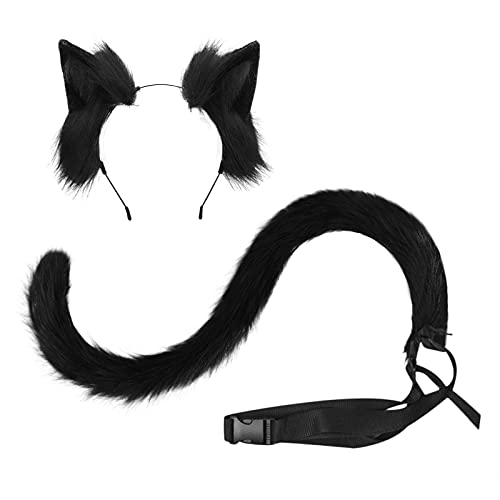 Halloween Cosplay Kostüm Katze Ohren und Schwanz Set, Kunstpelz Tier Katze Fuchs langen Schwanz Ohren Kit Halloween Tier Thema Party Kostüm Cute Hair Clips Party Requisiten Halloween Cosplay Kostüm Katze Ohren und Schwanz Set, Kunstpelz Tier Katze Fuchs langen Schwanz Ohren Kit Halloween Tier Thema Party Kostüm Cute Hair Clips Party Requisiten von FakeFace