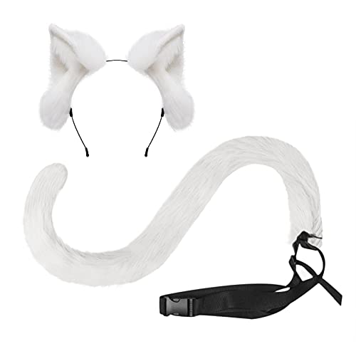 Halloween Cosplay Kostüm Katze Ohren und Schwanz Set, Kunstpelz Tier Katze Fuchs Langen Schwanz Ohren Kit Halloween Tier Thema Party Kostüm Cute Hair Clips Party Requisiten Halloween Cosplay Kostüm Katze Ohren und Schwanz Set, Kunstpelz Tier Katze Fuchs Langen Schwanz Ohren Kit Halloween Tier Thema Party Kostüm Cute Hair Clips Party Requisiten von FakeFace