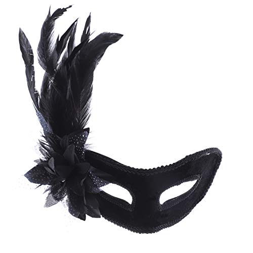 Lace Federn Karneval Maske Venezianische Maske mit seitlicher Feder für Damen, Halbegesichts Federmaske Augenmaske Venetian für Maskenball Fasching Halloween Mottoparty Lace Federn Karneval Maske Venezianische Maske mit seitlicher Feder für Damen, Halbegesichts Federmaske Augenmaske Venetian für Maskenball Fasching Halloween Mottoparty von FakeFace
