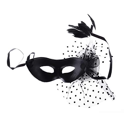 Lace Federn Karneval Maske Venezianische Maske mit seitlicher Feder für Damen, Halbegesichts Federmaske Augenmaske Venetian für Maskenball Fasching Halloween Mottoparty Lace Federn Karneval Maske Venezianische Maske mit seitlicher Feder für Damen, Halbegesichts Federmaske Augenmaske Venetian für Maskenball Fasching Halloween Mottoparty von FakeFace