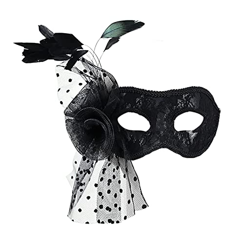 Lace Federn Karneval Maske Venezianische Maske mit seitlicher Feder für Damen, Halbegesichts Federmaske Augenmaske Venetian für Maskenball Fasching Halloween Mottoparty Lace Federn Karneval Maske Venezianische Maske mit seitlicher Feder für Damen, Halbegesichts Federmaske Augenmaske Venetian für Maskenball Fasching Halloween Mottoparty von FakeFace