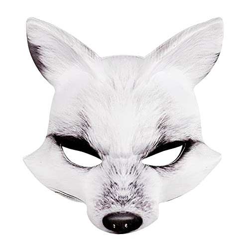 Realistische gedruckte Tiermaske Halbmaske Tierkostüm Maske Halloween Fuchs Karnevalsmaske, Halloween Tiermaske für Fasching Karneval Verkleidung Club Kostümparty Cosplay-Requisiten von FakeFace