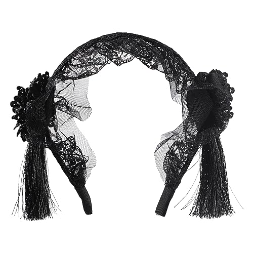 Rose Haarband Blumenkrone Stirnband Kopfschmuck für Mädchen Damen Floral Headwear Festival Gothic Schwarze Spitze Haarreif für Halloween Kostümzubehör, Cosplay, Festival Vintage Fancy Deko Rose Haarband Blumenkrone Stirnband Kopfschmuck für Mädchen Damen Floral Headwear Festival Gothic Schwarze Spitze Haarreif für Halloween Kostümzubehör, Cosplay, Festival Vintage Fancy Deko von FakeFace
