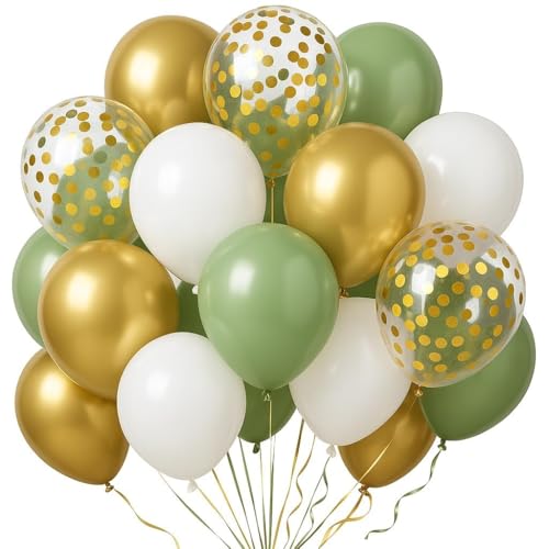 Fakindiy Luftballons Set – 70Stück 30cm Luftballons für Geburtstag, Hochzeit & Partydeko, Metallic Konfetti Ballons 10m Band als Geburtstag Hochzeit Baby Shower Jubiläum Party Dekoration von Fakindiy