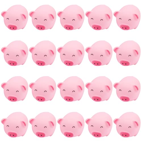 Falafoty 20PCS Gummischweine Badespielzeug, Quietschendes Mini-Schwein Spielzeug Badewannenspielzeug Schwimmendes Quietschspielzeug für Baby Shower Beach Pool Bathtime Play Wasser, Schwimmspielzeug von Falafoty