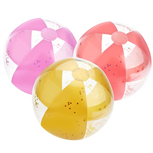 Falafoty 3 Pcs Aufblasbarer Wasserball,16 Zoll Aufblasbare Glitzer Wasserbälle, Bunt Pailletten Strandball Schwimmball für Sommer Outdoor Aktivitäten, Wasserspiele, Schwimmbad-Strand-Party Spielzeug Falafoty 3 Pcs Aufblasbarer Wasserball,16 Zoll Aufblasbare Glitzer Wasserbälle, Bunt Pailletten Strandball Schwimmball für Sommer Outdoor Aktivitäten, Wasserspiele, Schwimmbad-Strand-Party Spielzeug von Falafoty