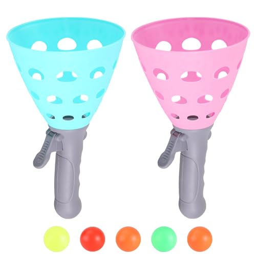 Falafoty Pop and Catch Ballspiel mit 5 Bällen und 2 Catch Launcher Körbe, Outdoor Indoor-Wurfball Fang den Ball Wurfspiel, Rasen Campground Sommer Strand Party Sport Spielzeug für Kinder Erwachsene von Falafoty