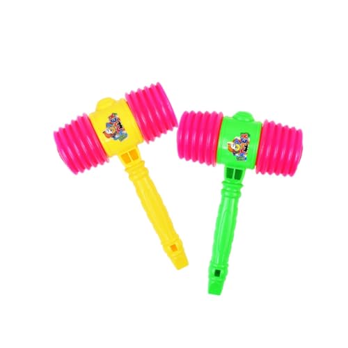 Falafoty Quietschhammer Baby Schlagspielzeug, 2 Stück Pfeifenhammer Spielzeug Kinder Musik Sound Spielzeug, Plastik Hammer Kleinkind Pädagogisches Spielzeug für 1 + Jahr alte Mädchen Baby Jungen (C) von Falafoty