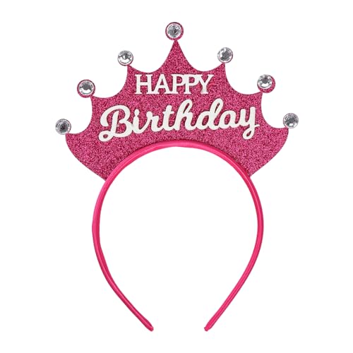 Geburtstagskrone für Mädchen, Geburtstag Prinzessin Stirnband Geburtstag Tiara Foto Props Haarschmuck für Geburtstag Kopfschmuck Party Kostüm Zubehör Kinder Geschenk (Heißes Rosa A) von Falafoty
