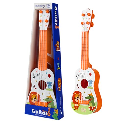 Gitarre für Kinder, 41cm Mini Gitarre Ukulele Musikspielzeug mit 4 Stimmbare Saiten, Gitarre Instrumente Spielzeug Musik Lernspielzeug Für Kleinkinder Anfänger Jungen Mädchen Geschenk (Orange) von Falafoty