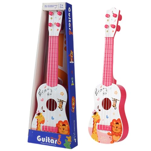 Gitarre für Kinder, 41cm Mini Gitarre Ukulele Musikspielzeug mit 4 Stimmbare Saiten, Gitarre Instrumente Spielzeug Musik Lernspielzeug Für Kleinkinder Anfänger Jungen Mädchen Geschenk (Rosa) von Falafoty