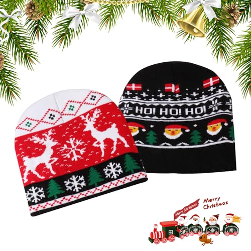 Weihnachtsmütze Winter Strickmütze, Weihnachten Beanie Mütze Unisex Wintermütze, Weihnachtsmützen Plüsch Strickmütze Schneemütze für Männer Frauen Innen Außen Partygeschenk, Party Kostümzubehör Weihnachtsmütze Winter Strickmütze, Weihnachten Beanie Mütze Unisex Wintermütze, Weihnachtsmützen Plüsch Strickmütze Schneemütze für Männer Frauen Innen Außen Partygeschenk, Party Kostümzubehör von Falafoty