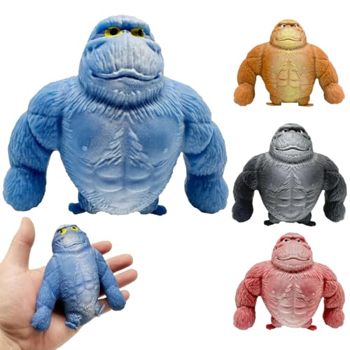 Gorilla Stressabbau Spielzeug, Gorilla Spielzeug zur Stressreduktion Gorilla Squeeze Toy, Monkey Toy Squishy Monkey Gummi AFFE Anti Stress Spielzeug, für Freizeit Unterhaltung Stressabbau(Blau) von Falaquer