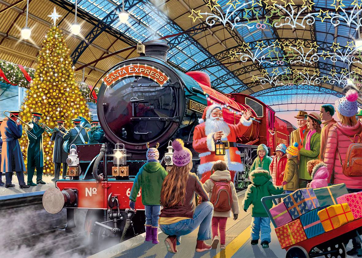 Falcon Santa at the Station 1000 Teile Puzzle Falcon-00146 von Falcon