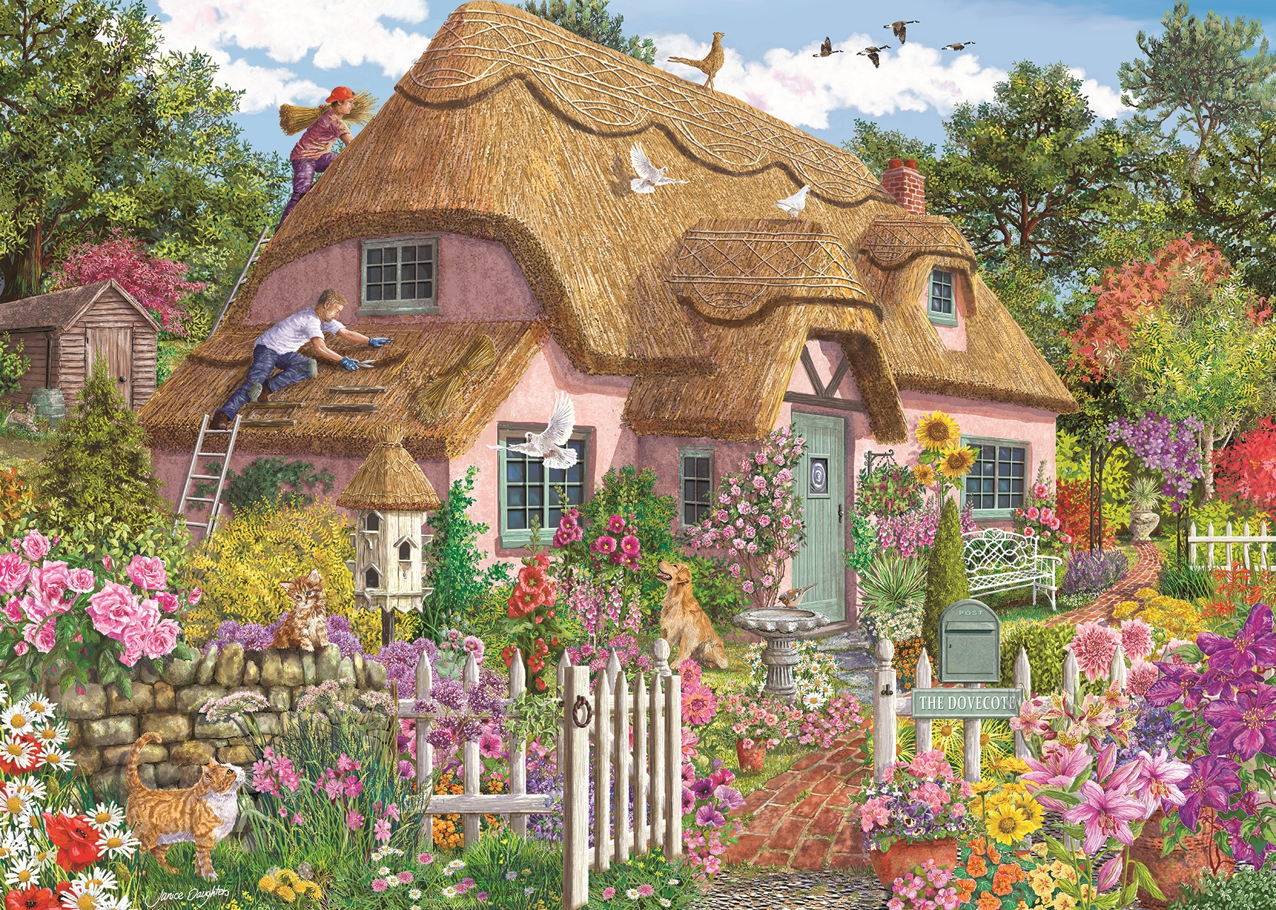 Falcon Thatched Cottage 1000 Teile Puzzle Falcon-00137 von Falcon