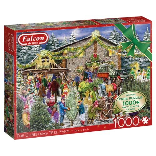Jumbo Spiele Falcon The Christmas Tree Farm 2x 1000 Teile - Puzzle für Erwachsene von Jumbo