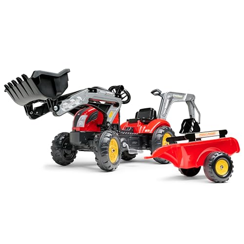 FALK - Bagger mit Pedalen Farm Lander mit Bagger und Anhänger – Rot Schaufel vorne und schwenkbar – ab 2 Jahren – 2058N FALK - Bagger mit Pedalen Farm Lander mit Bagger und Anhänger – Rot Schaufel vorne und schwenkbar – ab 2 Jahren – 2058N von Falk