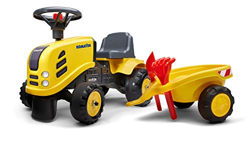 Falk Traktor mit Pedalen Country Farmer Grün mit Anhänger ab 2 Jahren,  Nummernschild, Lenkrad mit Hupe 2057L, 2057L