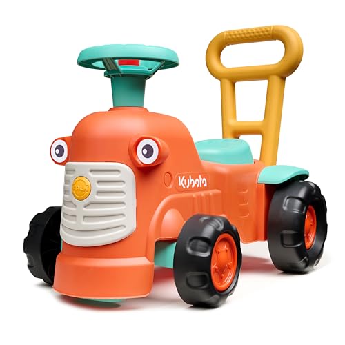 FALK - Rutschauto Vintage Traktor Kubota mit ergonomischer Stange zur Gehhilfe – ab 12 Monaten – 90% recycelter Kunststoff 960 von Falk