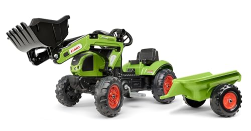 Falk 2040ML Claas Tretbaggerlader mit Anhänger, Tretbagger, Kinder-Trettraktor mit Lenkrad und Hupe, für Kinder von 2 bis 5 Jahren, Aufsitzspielzeug – Grün Falk 2040ML Claas Tretbaggerlader mit Anhänger, Tretbagger, Kinder-Trettraktor mit Lenkrad und Hupe, für Kinder von 2 bis 5 Jahren, Aufsitzspielzeug – Grün von Falk