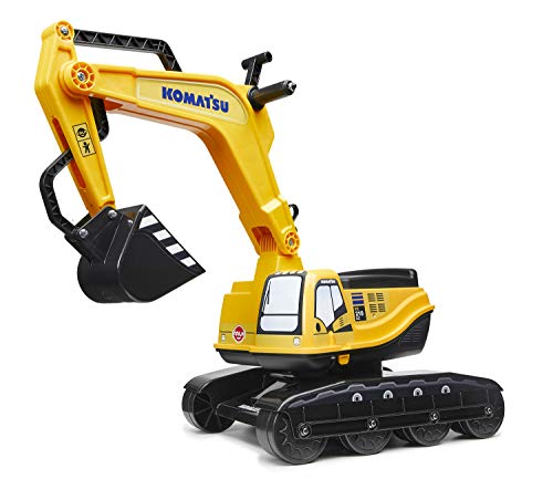 Falk – Bagger Komatsu – ab 3 Jahren Drehkabine – Sitz zum Öffnen – Nummernschild personalisierbar – 126 von Falk