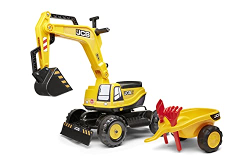 Falk JCB Bagger mit Anhänger und Bauhelm-Für 3 Jahre alt Kabine-Drehsitz-Öffnungssitz anpassbares Kennzeichen-135A, 135A. Falk JCB Bagger mit Anhänger und Bauhelm-Für 3 Jahre alt Kabine-Drehsitz-Öffnungssitz anpassbares Kennzeichen-135A, 135A. von Falk