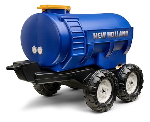 Falk New Holland Kinder Tankanhänger mit Wasserhahn | 30L Wassertank | Spielzeuganhänger kompatibel mit Trettraktor & Bagger | ab 3 Jahren. von Falk