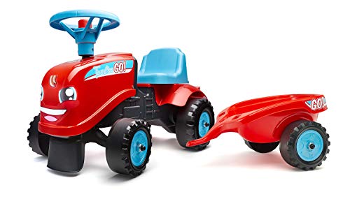 Falk Traktor Go! mit Anhänger – ab 12 Monaten 2 Styles zur Personalisierung – Nummernschild personalisierbar – 200B von Falk