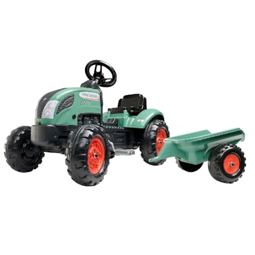 FALK Traktor mit Pedalen Farm Lander mit Anhängern, ab 2 Jahren, 50% recycelter Kunststoff, Lenkrad mit Hupe - 2054L, 2054L, Dunkelgrün - 2054L FALK Traktor mit Pedalen Farm Lander mit Anhängern, ab 2 Jahren, 50% recycelter Kunststoff, Lenkrad mit Hupe - 2054L, 2054L, Dunkelgrün - 2054L von Falk