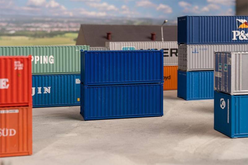 20´ Container, blau, 2er-Set von Faller