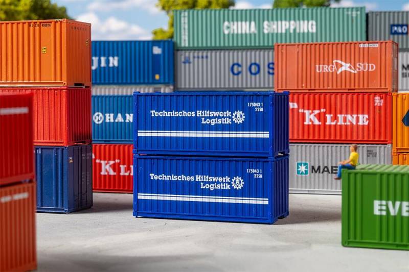 20´ Container THW, 2er-Set 20´ Container THW, 2er-Set von Faller