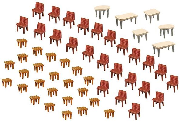 7 Tische und 48 Stühle 7 Tische und 48 Stühle von Faller