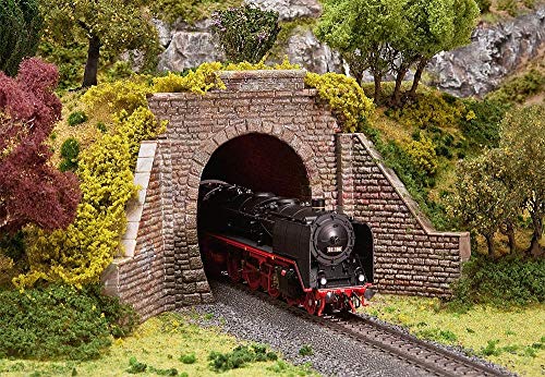FALLER Tunnelportal für Dampf- & Oberleitungsbetrieb Modellbausatz mit 8 Einzelteilen 298x135x9 mm I Modelleisenbahn Zubehör H0 I Modelleisenbahn H0 von FALLER