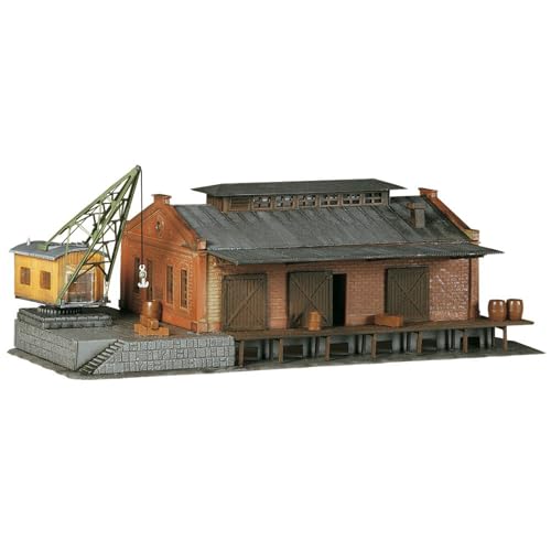 FALLER Güterhalle mit Ladekran Modellbausatz mit 118 Einzelteilen 182 x 98 x 65mm I Modelleisenbahn Zubehör N Gebäude I Modelleisenbahn N Lagerhalle FALLER Güterhalle mit Ladekran Modellbausatz mit 118 Einzelteilen 182 x 98 x 65mm I Modelleisenbahn Zubehör N Gebäude I Modelleisenbahn N Lagerhalle von FALLER