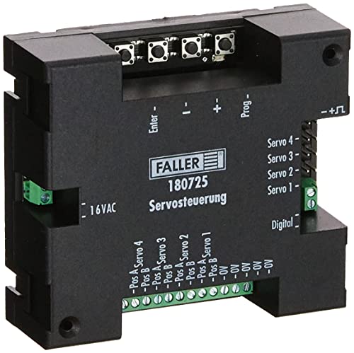 FALLER Servosteuerung für 4 anschließbare Servos I Modelleisenbahn Zubehör H0 I Modelleisenbahn H0, TT, N Car System I Elektronik Steuerung 16V, Weiß von FALLER