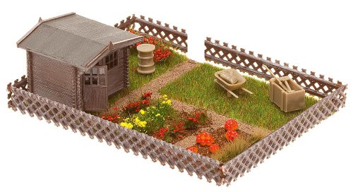 Faller FA180492 - Schrebergarten mit kleinemGartenhäuschen, 13.9 x 3.7 x 22.4 cm, Braun von FALLER