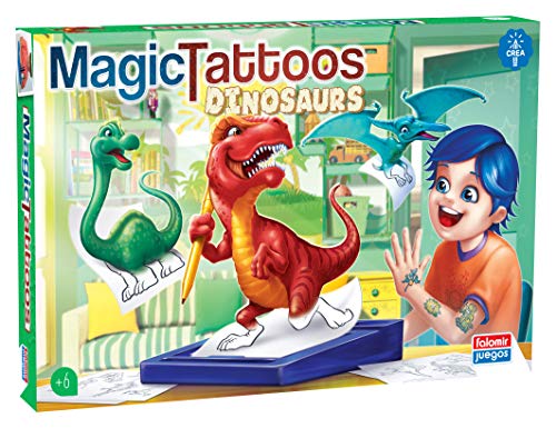 Falomir Magisches temporäres Dinosaurier-Tattoos Set (Alter 6), Mehrfarbig (31053) von Falomir