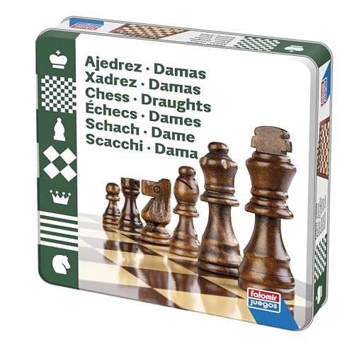Falomir Schach | Die Kunst des Krieges in 64 Boxen | Blechdose | Klassische Brettspiele | für 2 Spieler (Alter 6+) von Falomir