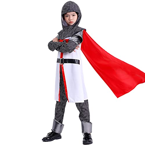 Faltern Mittelalterliches Ritterkostüm für Jungen, Halloween, Kinder, Renaissance, Wikinger, Kreuzritter, Tempelritter, Kostüm, Cosplay-Outfit Faltern Mittelalterliches Ritterkostüm für Jungen, Halloween, Kinder, Renaissance, Wikinger, Kreuzritter, Tempelritter, Kostüm, Cosplay-Outfit von Faltern