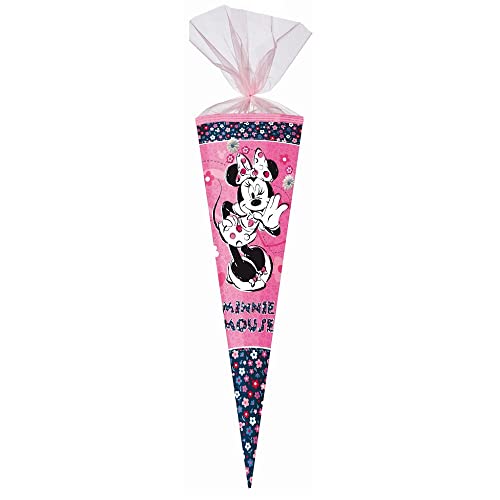 Familando große Schultüte für Jungen und Mädchen Zuckertüte 85cm 6-eckig mit Tüllverschluss zur Einschulung (Disney Minnie Maus) von Familando