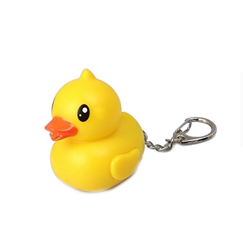 gelbe Ente Schlüsselanhänger Figur mit LED und Sound NaagNaagNag Ente | Küken | Geschenk | Kinder | Mädchen | Jungen | Vogel | Kücken | Erpel | Spielzeug mit Ton von Familienkalender