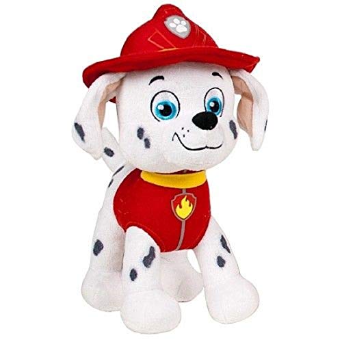 Plüsch, kompatibel zu Paw Patrol, 1x Kuscheltier für Kinder 19cm Welpe TV Serie | Plüschtier | Geschenk für Kinder | Mädchen | Jungen | (Marschall) von Familienkalender