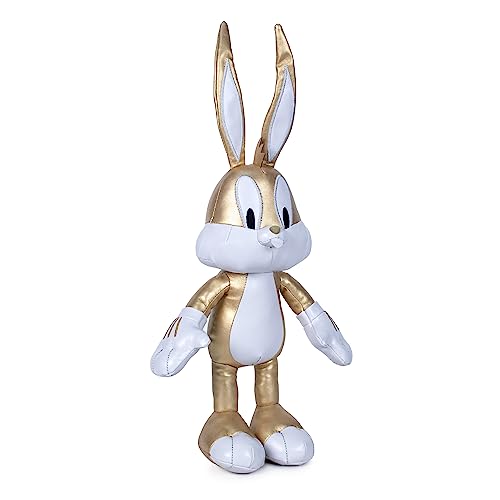 Famosa Softies - Bugs Bunny 100. Jahrestag Warner Bross, Gold und Silber, Looney Tunes, 35 cm, weiche Textur, Geschenk für Fans und Kinder jeden Alters (760021793) von Famosa Softies