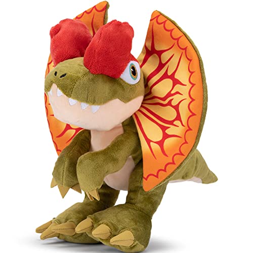 Famosa Softies - Jurassic World Dilophosaurus 25 cm mit Sockel, kuschelig, weich, für Fans des Films Jurassic World und Kinder ab 0 Jahren (760021456), JUR00400, Bunt von Famosa Softies