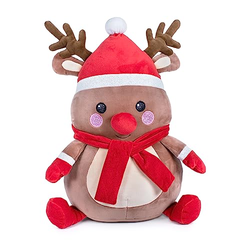 Famosa Softies - Rudolf Weihnachtsplüschtier 45 cm, Rentier, mit rotem Schal und Mütze, weich und kuschelig, als Geschenk für alle älteren Mädchen und Jungen, Berühmt (760022343) von Famosa Softies