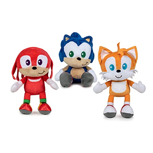 Famosa Softies - Sonic Plüschtier 22 Zentimeter, 3 Modelle verfügbar, einschließlich Tails und Knuckles, Blauer Igel, Klassische Videospiele, Jungen und Mädchen + 1 Jahr, zufällige Lieferung von Famosa Softies