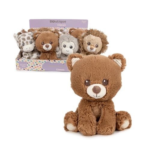 Famosa Softies Plüschtiere, Wildtiere, 22 cm, weiches und weiches Tierspielzeug, zufällige Lieferung, 4 Verschiedene Modelle, Bär, Giraffe, Löwe und AFFE, ab 0 Jahren, berühmt (760025090) von Famosa softies
